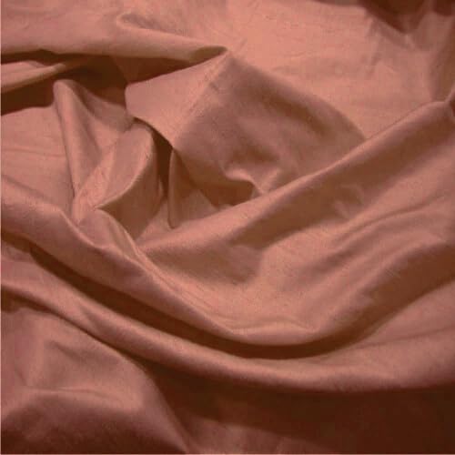 Silk Dupion Fabric, 100% Silk Yarn, 112cm Wide, Luxurious Slub Texture, for Fashion and Soft Furnishings, Multiple Colours (Coral (36), Per Metre (as one Continuous Length))