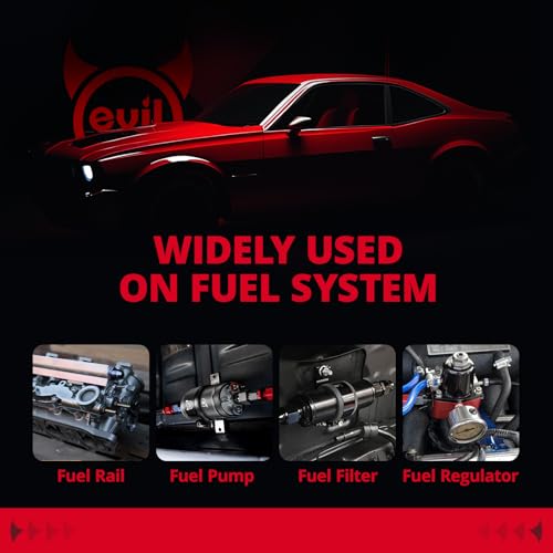 Image of EVIL ENERGY 12AN Flare to 10AN ORB Male 1PC Fuel Rail Adapter Fitting Black