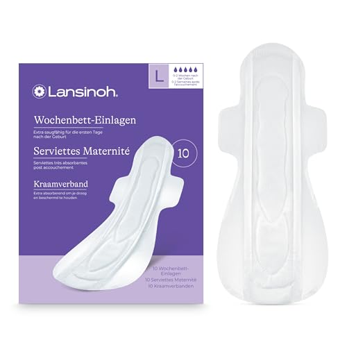 Lansinoh I Serviettes Hygiéniques pour Saignement Post-Partum - Protection Jour & Nuit - Ultra...