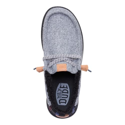 HEYDUDE Men’s Wally Cozy Plaid Downtown | Sherpa Lined Slip-On Loafers for Men, Lightweight & Comfortable3