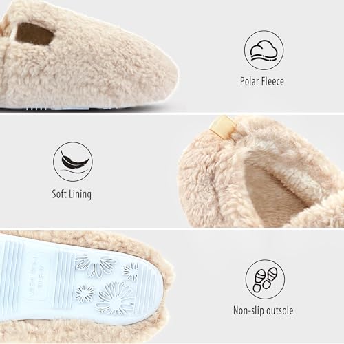 FLYFUPPY Womens Fuzzy Curly Fur Memory Foam House Slippers with Warm Lining4