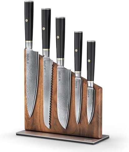Yatoshi Knives Magnetic Kitchen Knife Block Set - Japanese 67 Lay...
