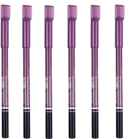 Professional Eyebrow Pencil Set, Purple, 6 Pack, Dual-Ended with Comb-image-42