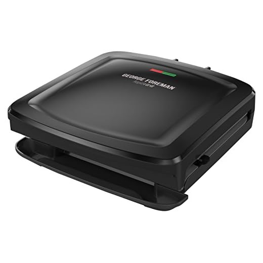 George Foreman Rapid Grill Series, 4-Serving Removable Plate Electric Indoor Grill and Panini Press, Black, RPGF3601BKX