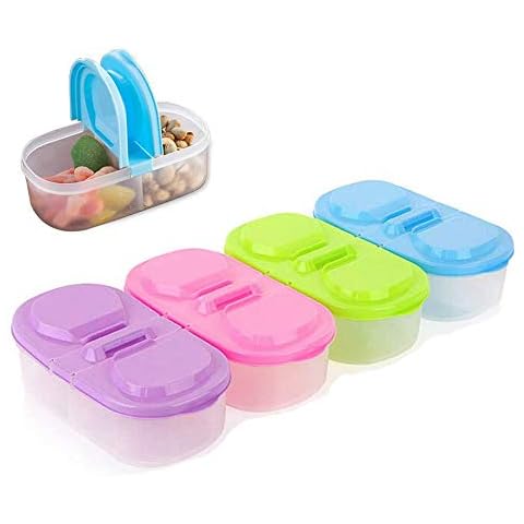 Food Storage Plastic Tub Containers with Lids, Fresh Food Storage Multi-Grain Boxes Kitchen Container Sauce Box Case with Lids-BPA-Free - Easy Snap (Purple) Cover
