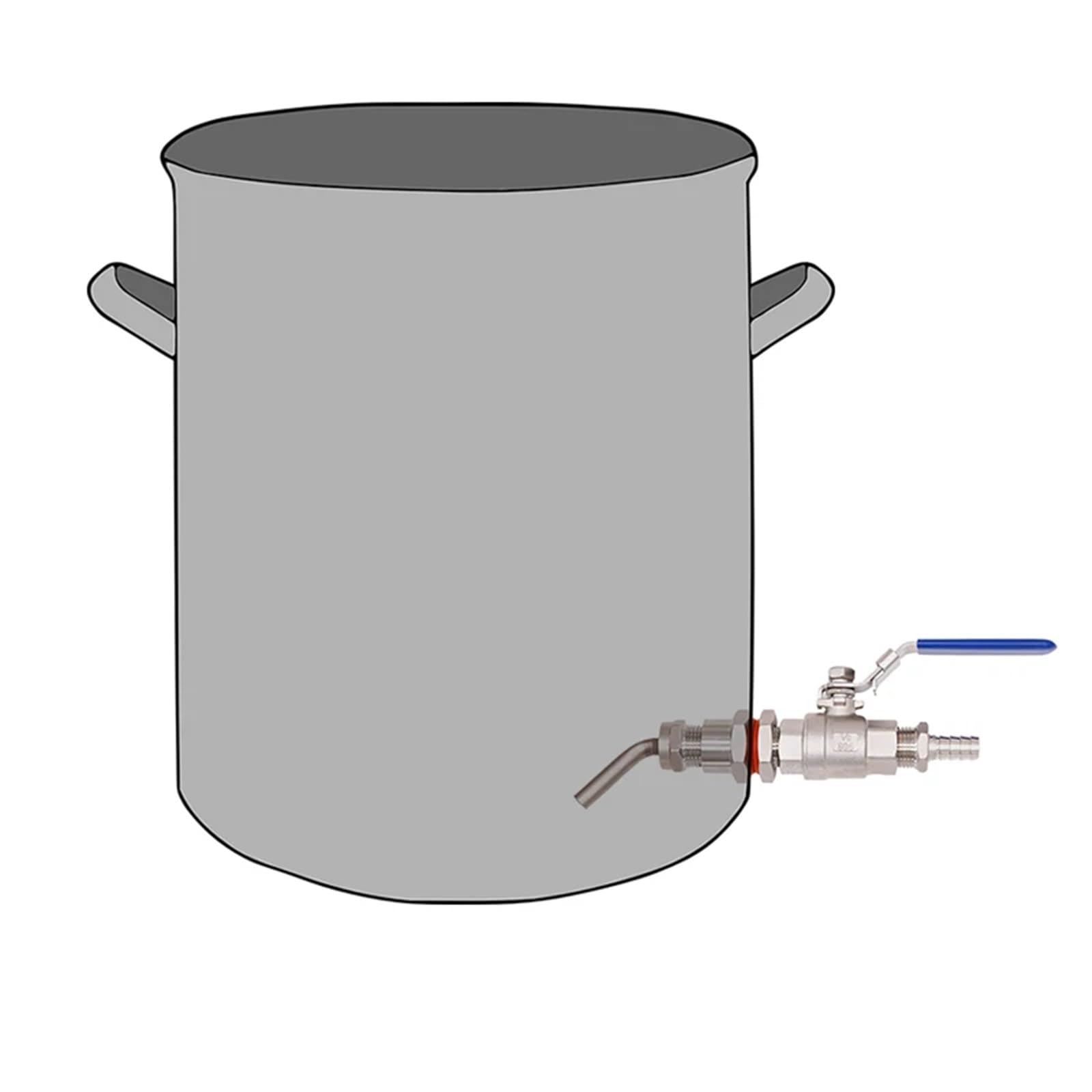 Homebrew Bezszwowy zestaw do konwersji kotła, 3/8", rura do piwa, do gotowania, części bez szwów, 2-częściowy zestaw zaworów kulowych
