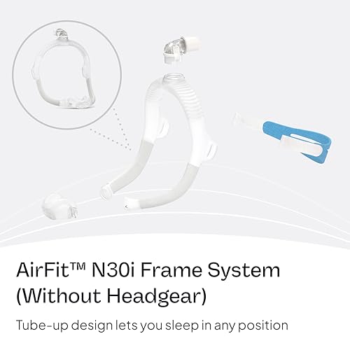 resmed airfit n30i standard frame system elbow amp nasal cradle cushion - for cpap mask - replacement cpap accessories - standard frame  medium cushion