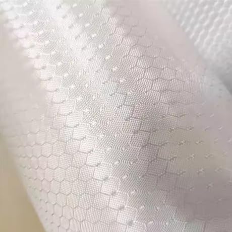 240gsm 2x2 Football Honeycomb Pattern Fabric Glass Carbon Blend Plating Silver Fabric， 40" inch / 100cm Width Lengh. (White, 1m x 4m)