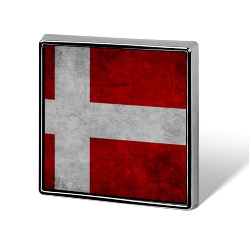 ピン 金属ピン デンマーク国旗 合金製 アクセサリー ボタンブローチ レディース メンズ 飾る 軽量 装飾ラペルピン ジャケット 人気 キッズ 服襟ピン ファッション 缶 正方形 贈り物 おしゃれ かわいい