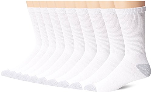 Hanes Men's 12 Pack Crew Socks - White - 10-13
