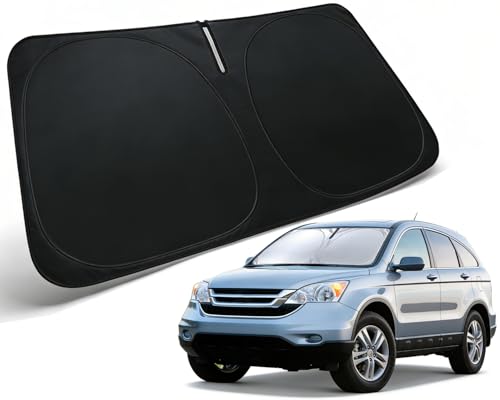 Image of Windshield Sun Shade for 2007-2011 Honda CR-V CRV Accessories | Car Front Window Sun Visor & Heat Shield | 240T Sunshade Protection Blocks UV Rays Keep Your Car Cooler