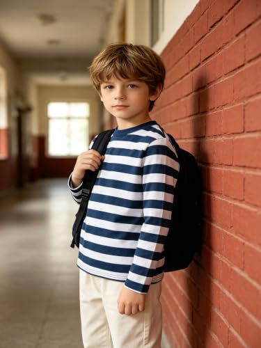 Image of Magic Park 6M-14Y Kid Striped T-Shirt Boys Cotton Tee Basic Top