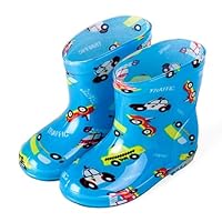 ENEN Rain Boots for Kids Girls and Boy, Rain Boots Toddler 1-9yrs Unisex Children Wellies Waterproof Non-Slip Rubber Gripped Sole for Spring Summer, School, Outdoors - Car (Car,8.5)