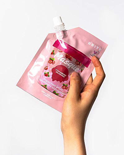 Brite-Icecream-Hair-Masque-Strawberry-Milkshake-Nourishing-Vitamin-E-Hydrating-Fatty-Acids-to-Condition-Protect-Repair-Strengthen-Hair-Vegan-Cruelty-Free-100ml Brite Icecream Hair Masque, Strawberry Milkshake - Nourishing Vitamin E & Hydrating Fatty Acids to Condition, Protect, Repair & Strengthen Hair - Vegan & Cruelty-Free (100ml)