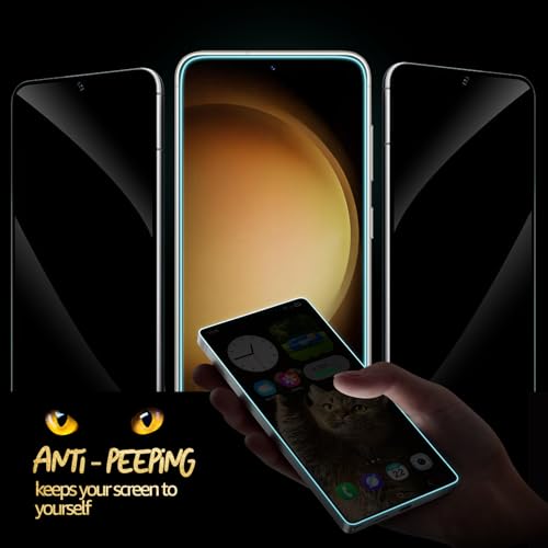Image of Lensarmor Compatible with Samsung Galaxy S23 / S22 Borderless Privacy Screen Protector (1 Pack) - Anti-Spy 9H Tempered Glass, Borderless Full-Clear Design, Side-View Protection & Case-Friendly Fit