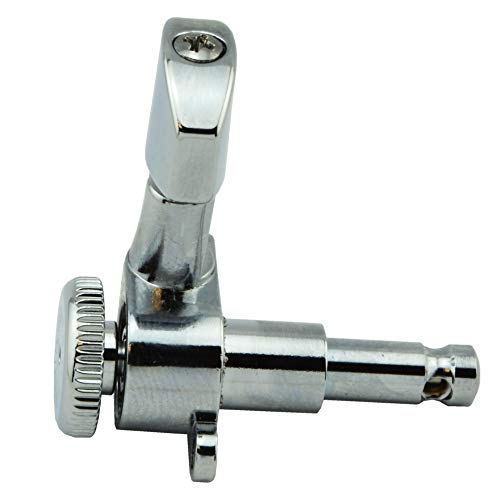 Hipshot Vintage Guitar Tuner Upgrade Kit (6 Inline Headstocks) Chrome Bass Side Non Staggered Bundle With A Lumintrail Polishing Cloth #TOP2