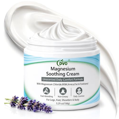 Image of DVO Magnesium Cream - Fast Relief, MSM & Arnica for Muscle Pain, Soreness & Cramps, Fast Absorbing, Non-Greasy, Ideal for Legs, Feet & Shoulders, 5.29 oz