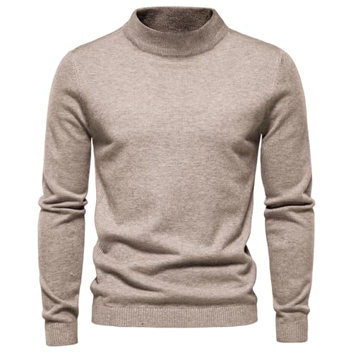 Men's Mock Turtleneck Sweater Long Sleeve Half Neck Pullover Thermal Casual Ribbed High Neck Pullover Solid Sweaters
