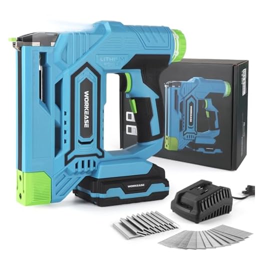 WORKEASE 20V Cordless Brad Nailer,2-in-1 Nail Gun/Staple Gun,2000 Shots Per Charge Including 2500 Nails and Li-ion Battery and Charger for Upholstery, Carpentry, Woodworking Projects