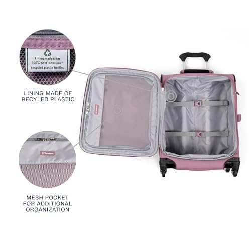 Image of Travelpro Maxlite 5 Softside Expandable Luggage with 4 Spinner Wheels, Lightweight Suitcase, Men and Women, International, Orchid Pink Purple, Carry-on 19-Inch