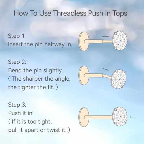 Limerencia G23 Hypoallergenic 18g Flat Back Stud Earrings | F136 Implant Grade Titanium Press Fit Threadless Push Pop in Cartilage Helix Labret Lip Monroe Tragus Piercing Studs4