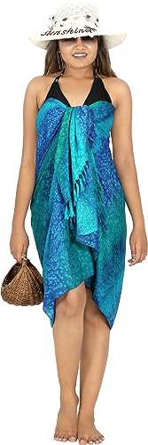 LA LEELA Women's Long Pareos Bathing Suit Cover Up Beach Bikini Beachwear Sarong4