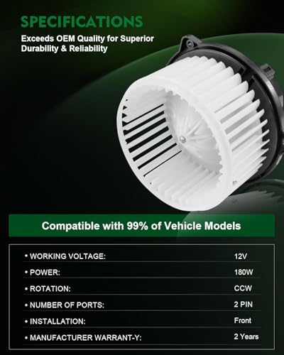 Image of HVAC AC Heater Blower Motor Fan Fits for:-Jeep Grand Cherokee 2002 2003 2004, for:-Dodge for:-Ram 1500 2500 3500 2002 2003 2004 2005 2006 2007 2008 OE #700012, 615-00649, 615-00635