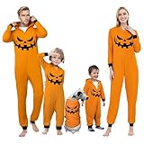 Einteiliger Kapuzen-Onesie Halloween Parent Child Printed Hooded Zipper Home Jumpsuit(Haustiere,#008,XL)
