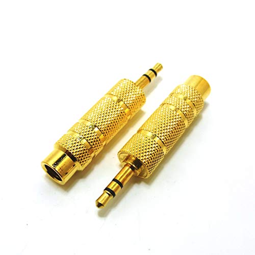 ステレオ変換プラグ 6.3mmから3.5mm ステレオ ミニプラグ 標準プラグ 変換アダプター 金メッキ 2本セット コアウェーブ CW-189STx2P