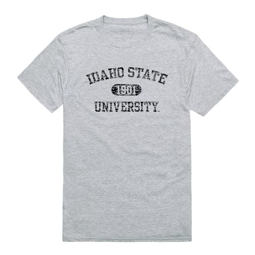 W Republic Idaho State Bengals Distressed Arch College Tees, Heather Grey, Small