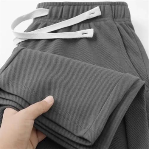 Men's Loose Straight Pants Diagonal Stripes Elastic Waist Ankle Length Outdoor Casual Sweatpants2