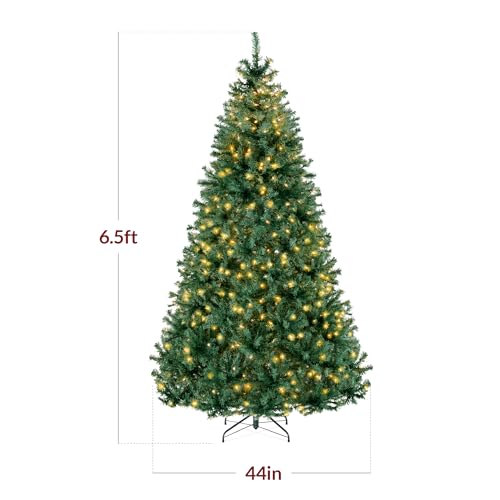 Best Choice Products 6ft Pre-Lit Christmas Tree Premium Hinged Artificial Pine Lighted Holiday Tree for Home, Office w/ 1,000 Branch Tips, 250 Lights, Metal Hinges, Foldable Base - Image 3