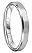 Crownal 4mm 6mm 8mm Titanium Wedding Couple Bands Rings Men Women Matte Brush Center Beveled Edges Engraved "I Love You" Comfort Fit Size 4 To 16