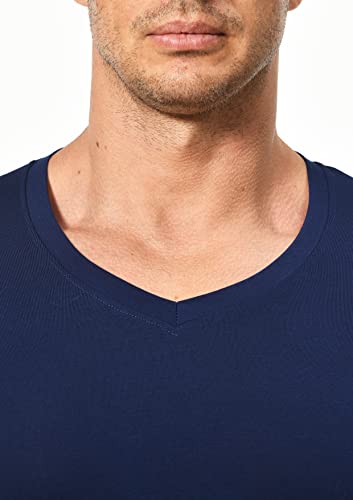 Comfneat Men's Undershirts Bamboo Viscose V-Neck Cool Feeling T-Shirt 3-Pack (Navy 3-Pack, M) #TOP4