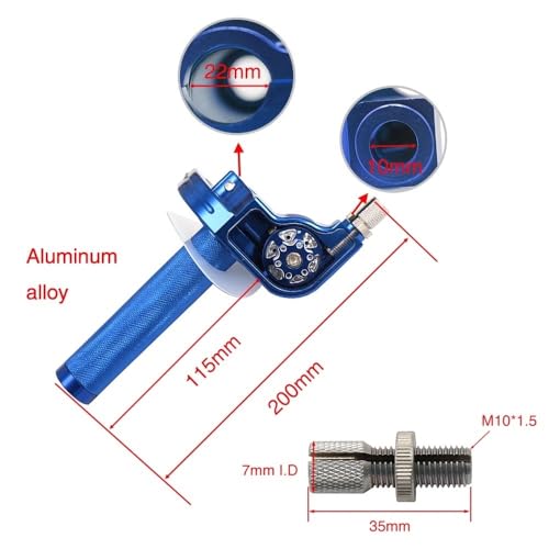 Poignée de gaz torsadée alu CNC 22mm pour moto et pit bike haut de gamme