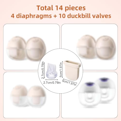 Image of 14pcs Breast Pump Replacement Parts, Fits Eufy S1 Pro /S1 /E10 /E20