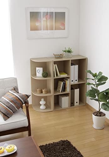 Iris Ohyama, Cabinet with shelving/Wooden Cabinet with shelves/3-Tier Corner Shelf, Easy assembly, Modular, Design, Office, Living Room,Bedroom - Corner Shelf - CX-3C - Ash Brown