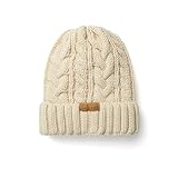 H.SeraMoose Cable Knit Beanie for Women Winter Warm Chunky Skull Cap Cold Weather Fleece Lined Thick Fold Cuff Beanie Hats 2026 (Wheat Spike,Cream)