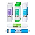 Rotek Water System Reverse Osmosis Universal Water Filter Set | 8 Replacement Water Filters with 100 GPD Membrane | 1 Year Supply | Under Sink RO Water Filter Kit | PP, GAC, CTO, PC | 10 Inch Size