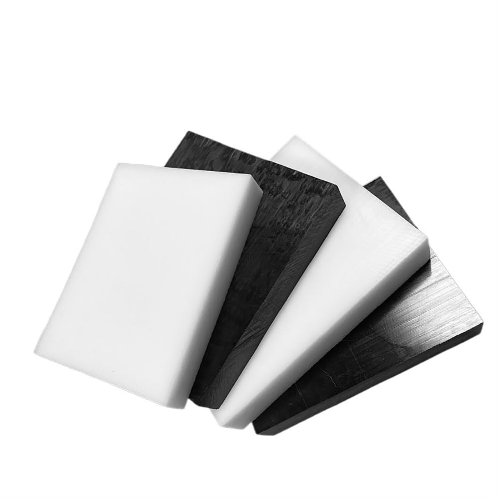 Industrielle Kunststoffplatte 2 Stück Hartplastikplatten, Weiß-Schwarz-POM-Platten, Hartplastik-Polyoxymethylenplatte for CNC-Modellplatten for Selbermachen(Black,8x200x300mm)