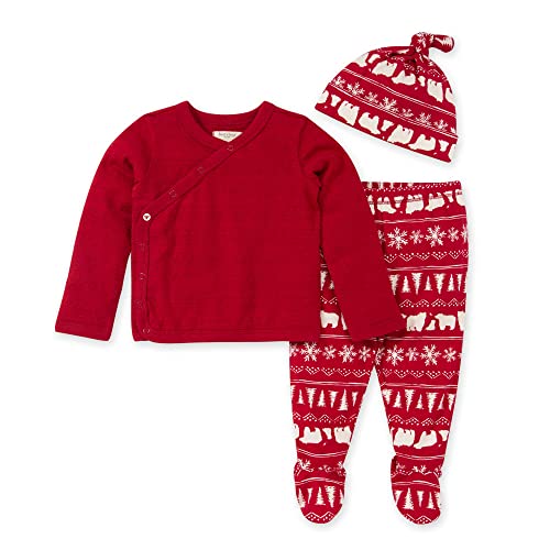 Image of Burt's Bees Baby baby-girls Unisex Baby Take Me Home Set, 3-piece Top, Pant, and Hat Bundle