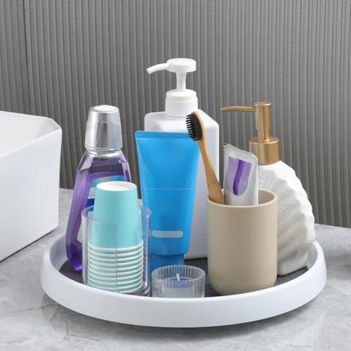 LANDNEOO 4 Pack 12-Inch Non-Skid Turntable Lazy Susan Organizer - Spinning Rack for Cabinet, Table Top, Pantry, Kitchen, Fridge, Vanity, Countertop, Under Sink, Spice Spinner