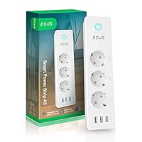 NOUS Ciabatta Smart Alexa con 3 usb, misuratore di consumo elettrico, protezione sovratensione, 15A...