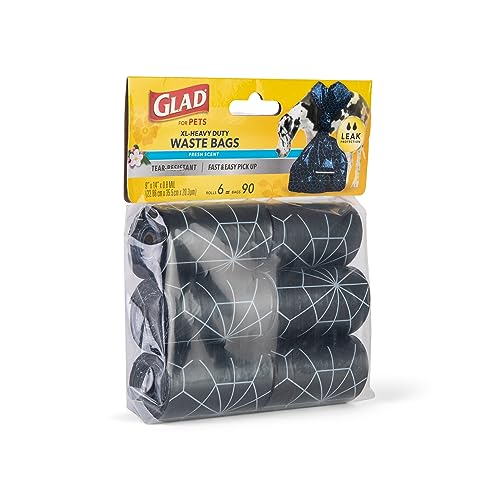 Image of Glad for Pets Extra Large Scented Dog Poop Bags, Heavy Duty Tear-Resistant Pet Waste Pickup Bags with Fresh Scent, Easy-Tie Handles for Walking, Camping, Travel, 90 Count - 24 Pack