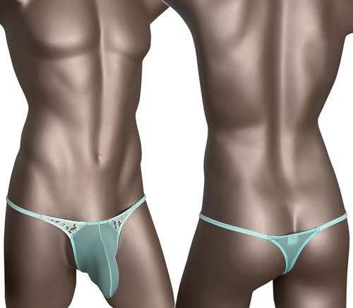 Men's Thong Lace Edges Lightweight Ice Silk Thoughtful Pouch 3 Pack4