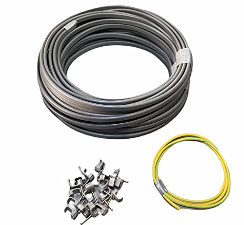 Câble de terre double 2,5 mm gaine de protection et clips pour circuit