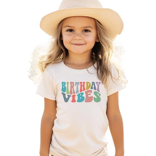 Birthday Vibes Groovy Toddlers and Youth Girls Birthday Shirts2