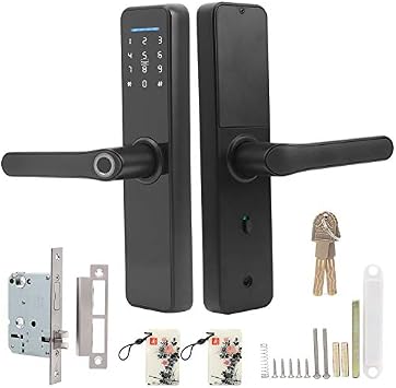 Sorandy Smart Electronic Door Lock Support for Fingerprint Password IC Card Mechanical Keys Unlock for Tuya, Virtual Password Designed, Humanized , Intelligent