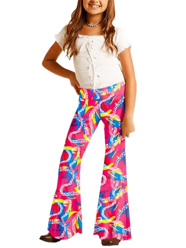 Image of Deerose Girls Halloween Hippie Bell Bottom Pants High Waist Flare Pants 5-14 Years