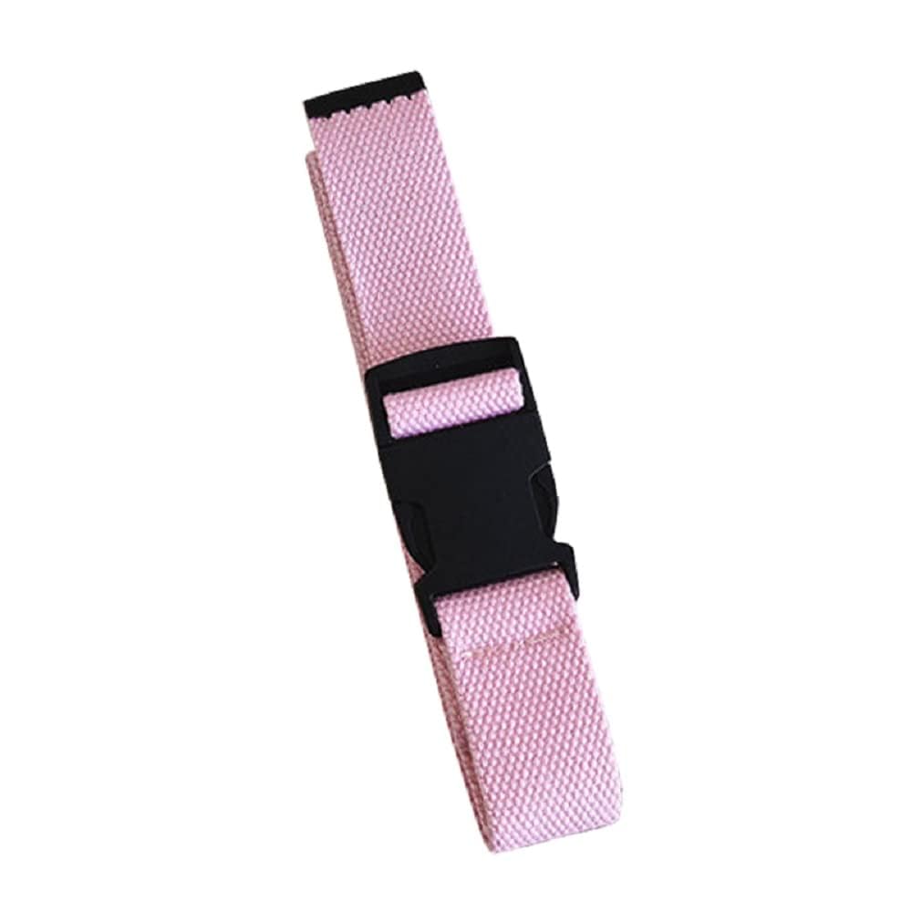 AIBEARTY Canvas Web Buckle Belt Adjustable Buckle Long Waistband for Women Men Teens (Pink)